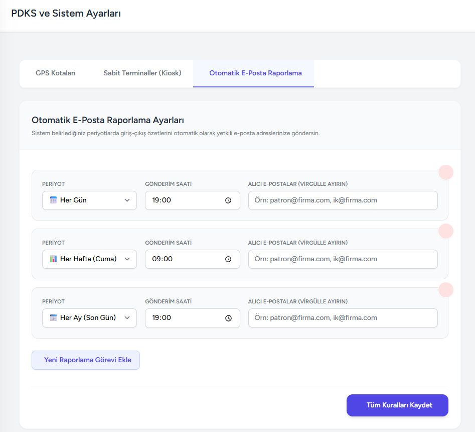 Otomatik E-Posta Raporları